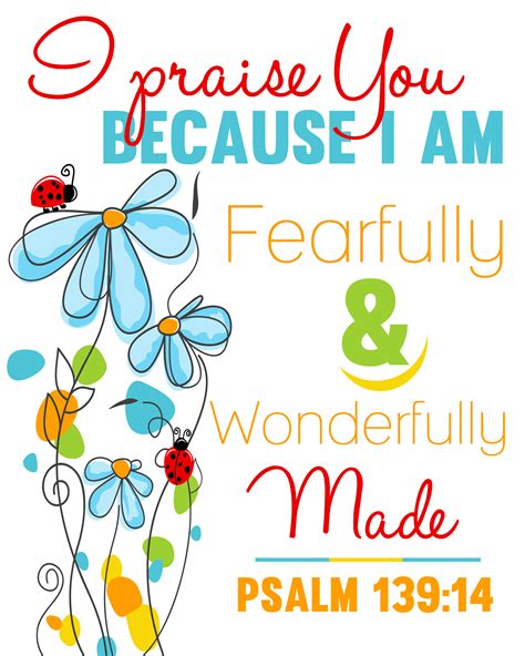 Fearfully And Wonderfully Made Free Printable